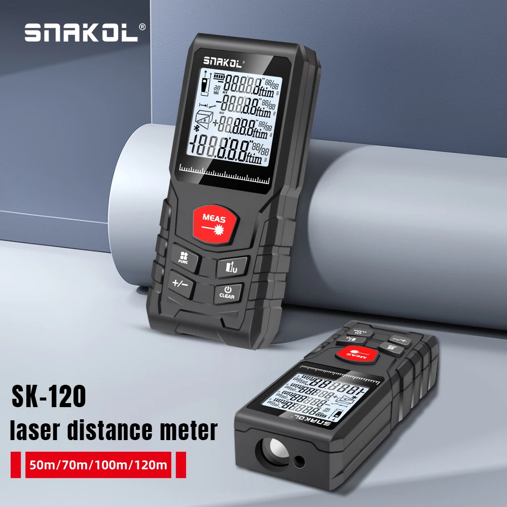 Stanley Tape 25Ft - Télémètre laser numérique SNAKOL SK-120 50m/70m/100m/120m