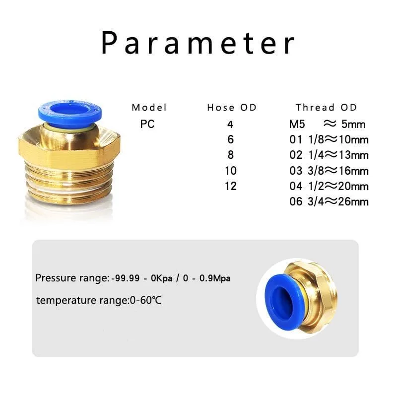 10/50 pièces raccord pneumatiq - Compression Fitting Brass avis et prix